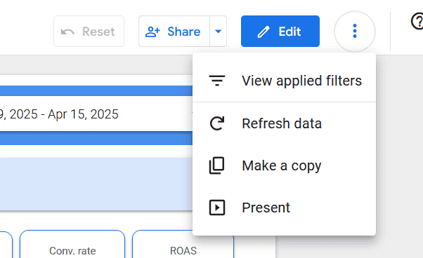 Create report copy screenshot